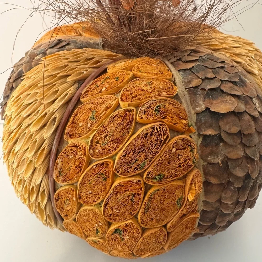 Set of 2 Decorative Pumpkins for Fall & Thanksgiving Tabletop Centerpiece Decor